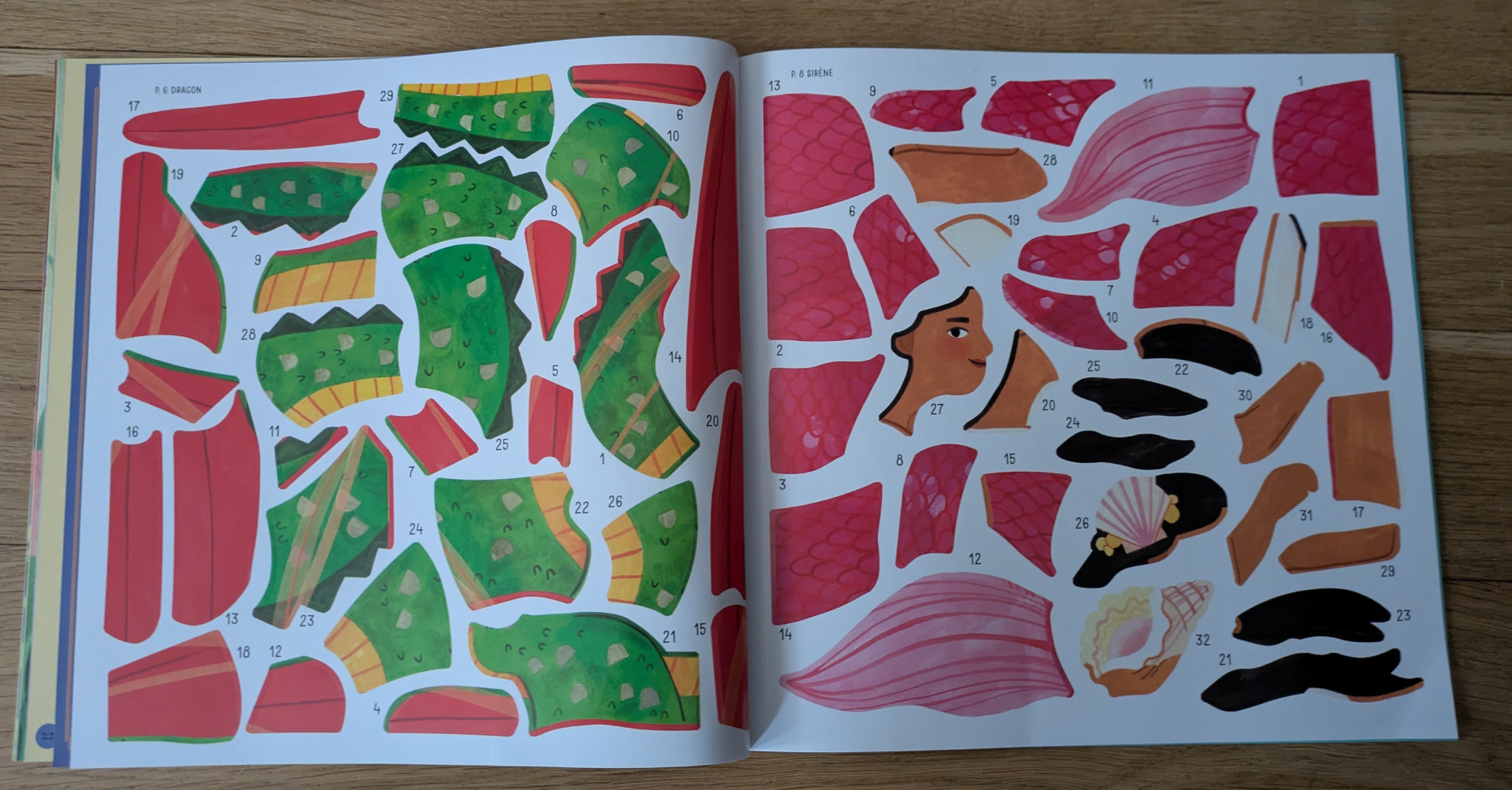 Des planches de stickers numérotées