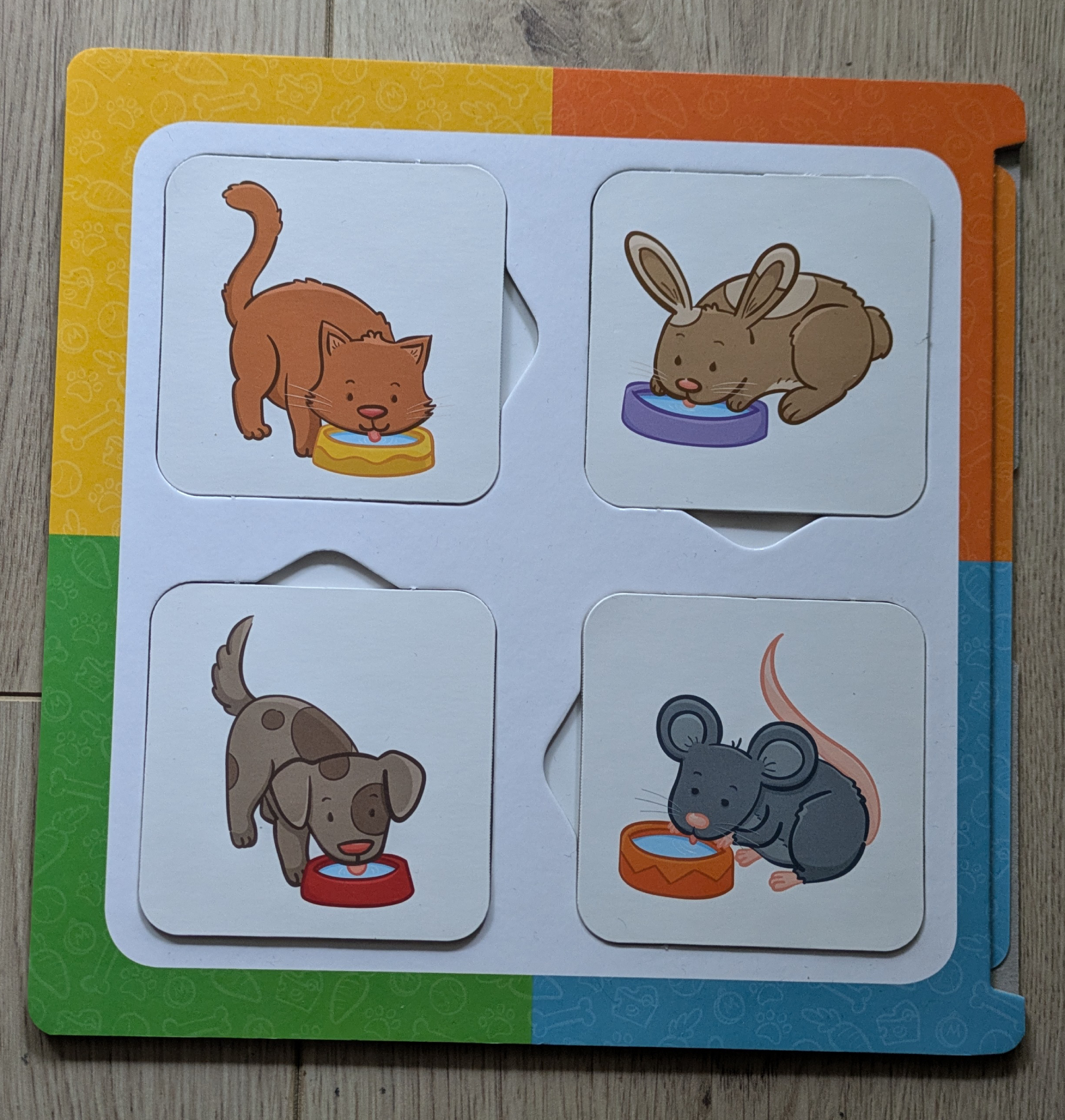 Cartes même action avec plateau et cartes mises